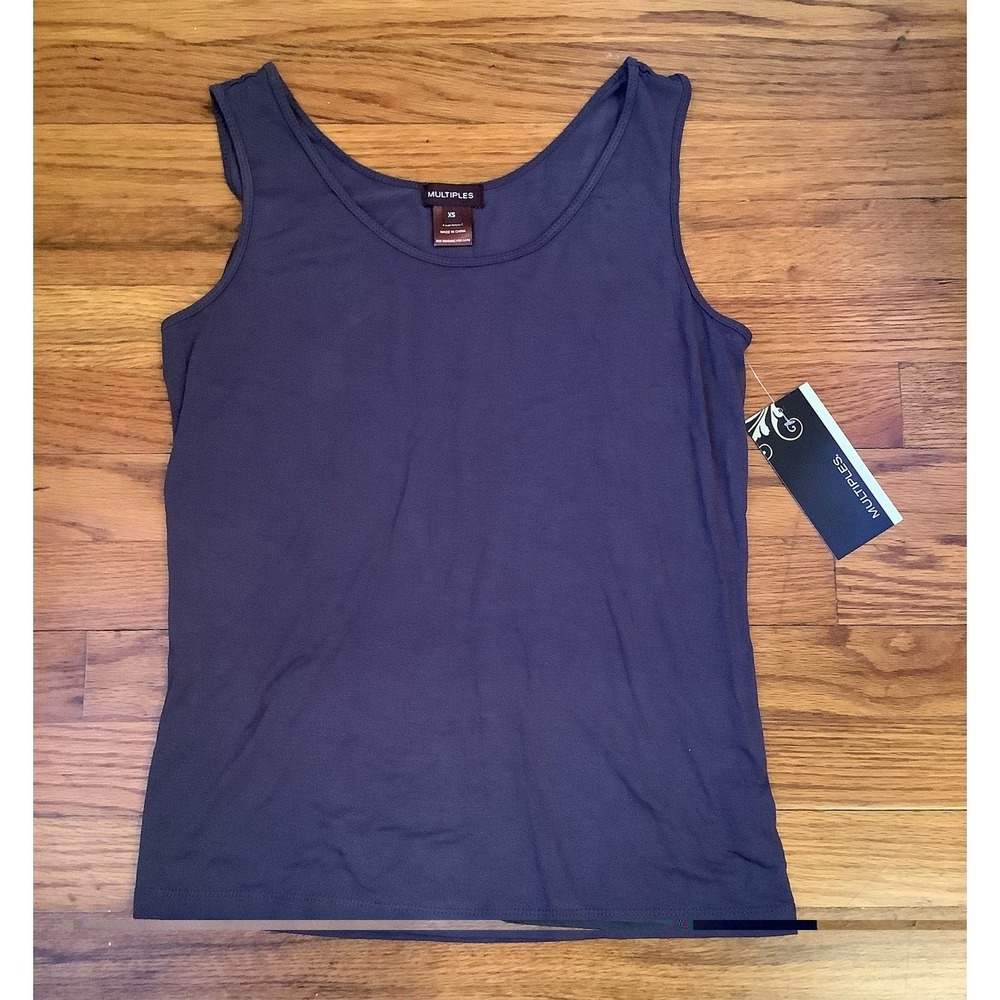 Multiples Womens Brown Tank Top Camisole Tee Summer T-shirt Sz S New